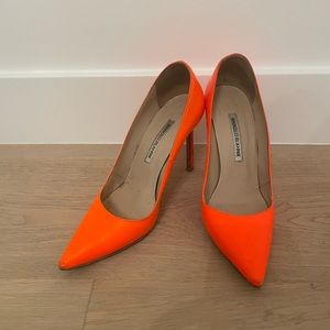 Manolo Blahnik Neon Orange Pumps-38